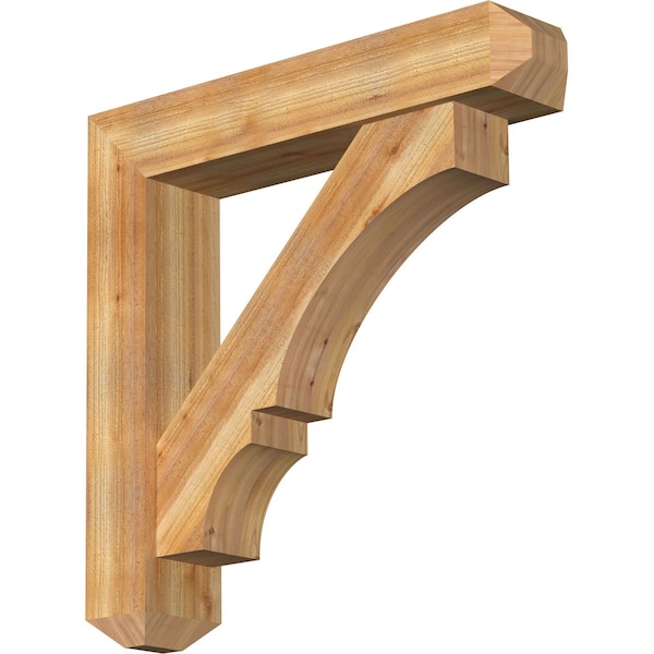 Ekena Millwork Balboa Craftsman Rough Sawn Bracket w/ Offset Brace, Western Red Cedar, 8"W x 40"D x 40"H BKT0806X40X40BOA04RWR - main